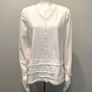 Neon Buddha Boutique V-Neck Sweatshirt in Off White Size M